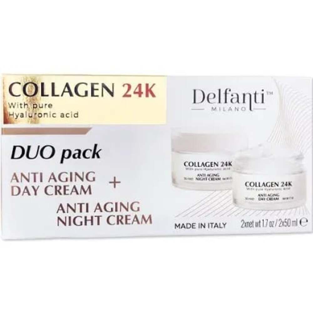 Delfanti Milano Collagen 24K Anti-Aging Day & Night Cream Duo Pack, 1.7 oz Each